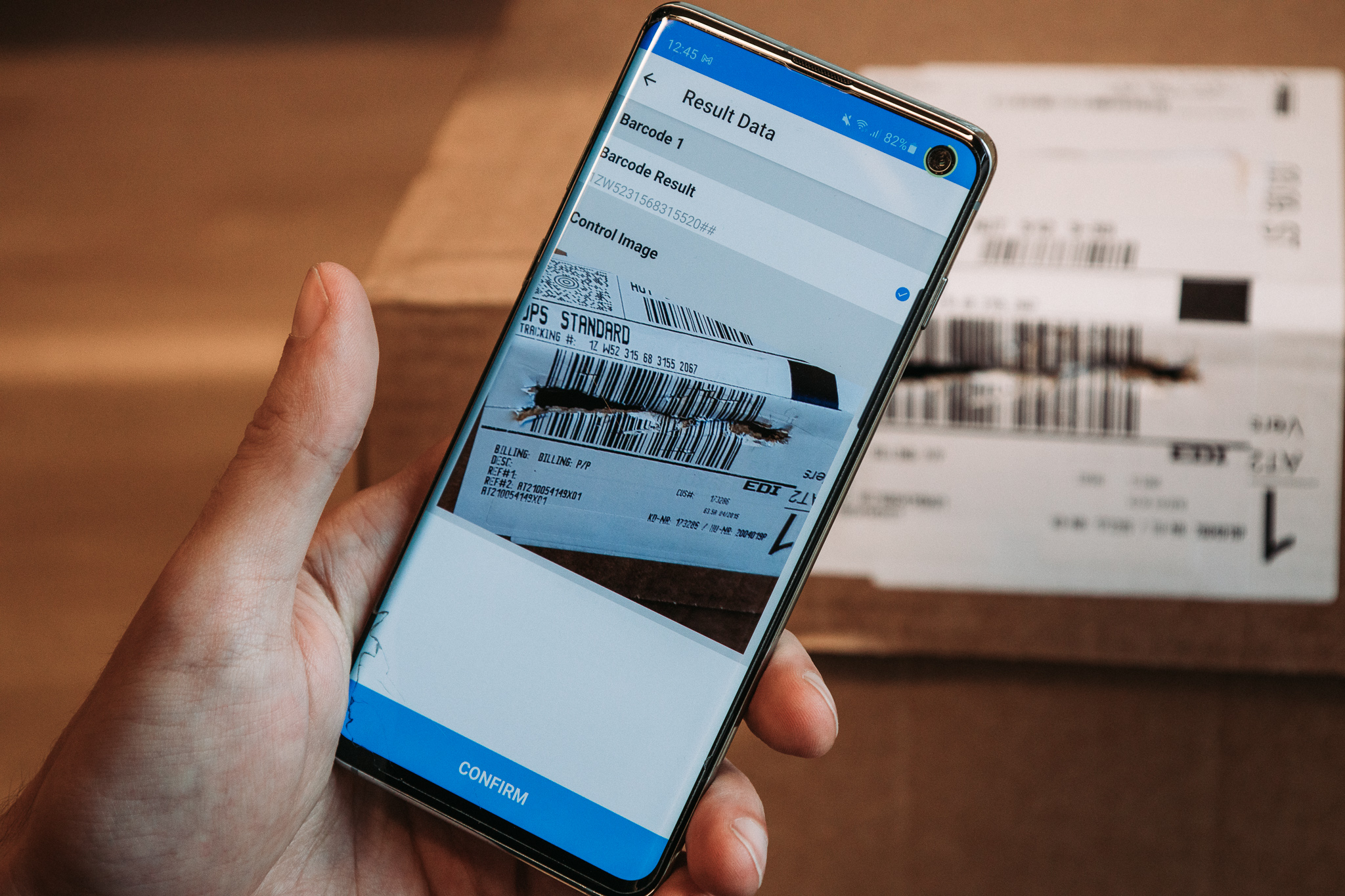 Man scans a damaged barcode