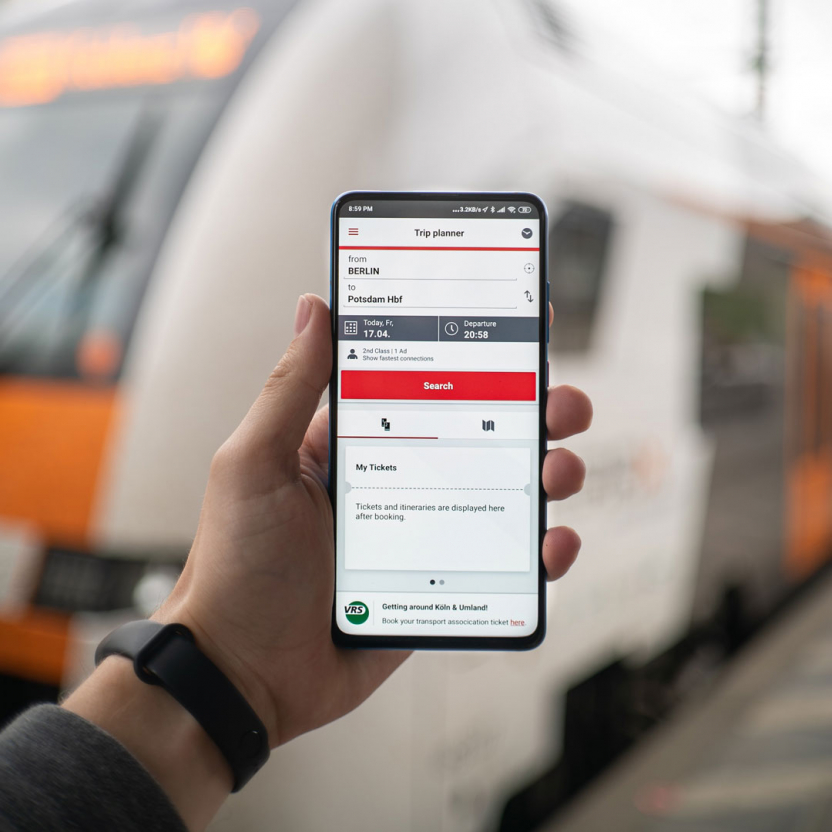 train ticket order on a smartphone