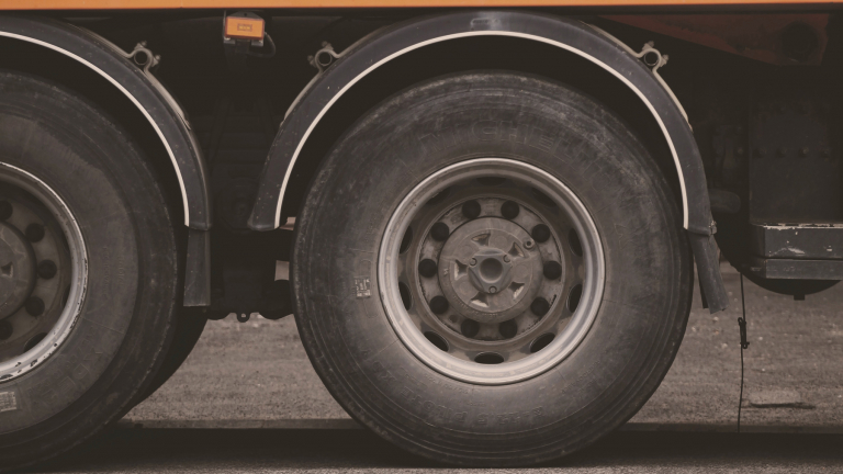 tyres on a truck trailer