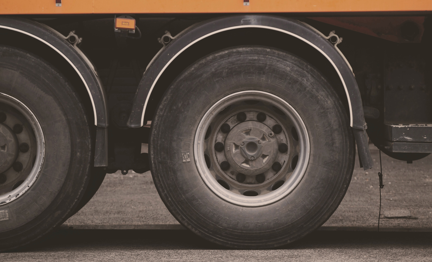 tyres on a truck trailer