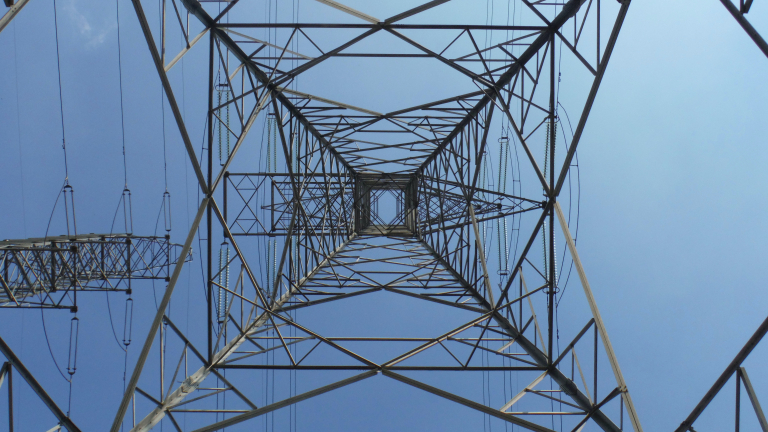 Power pole from below