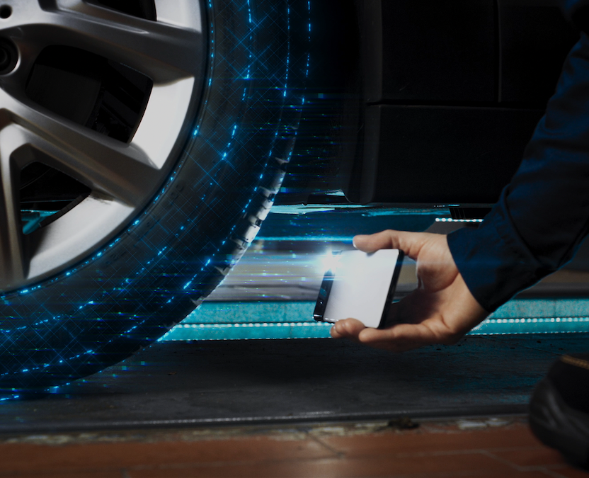 scanning tire tread with a mobile phone