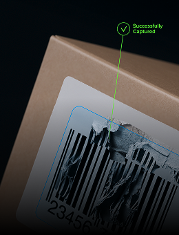 Damaged barcode on a package successfully scanned by the Anyline barcode scanner SDK
