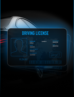 Digital illustration of a driver’s license