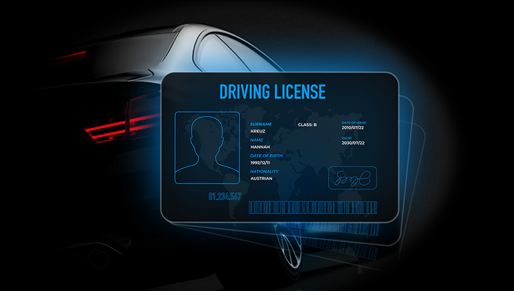 Digital illustration of a driver’s license