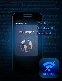 A interface showing that the Anyline MRZ scanner works also offline