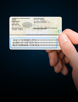 An MRZ highlighted on an ID