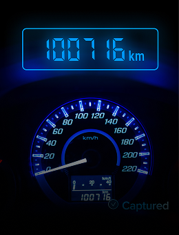Odometer with number of kilometers highlighted