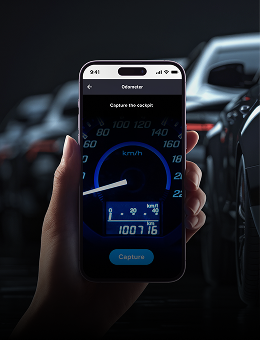 A smartphone showing an odometer scanner interface