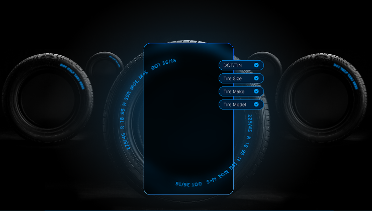 Tire informations that can be scanned by the Anyline tire scanner