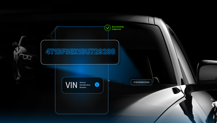 Detected VIN number on a car