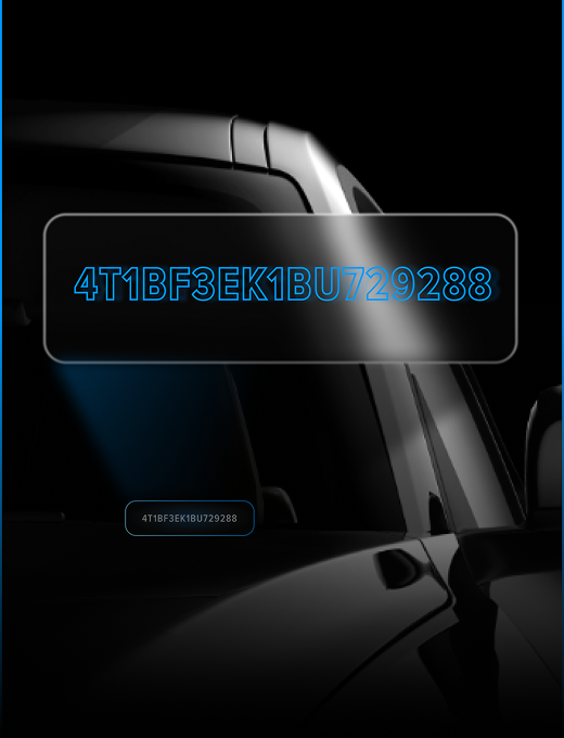 Car with VIN highlighted